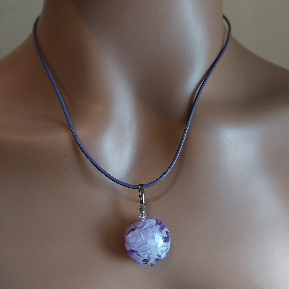 Purple Pendant Necklace - Picture 3 of 11
